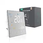 MoesGo WiFi Smart Thermostat for Electric Heating, Programmable 2.4GHz WiFi Temperature Controller Metal Brushed Panel, Netural Wire Required, Compatible with Tuya APP, Alexa and Google Home