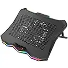 AICHESON Laptop Cooling Cooler Pad 15.6-17.3 Inch with Metal Panel, 1 Big Fan, Rainbow Lights, AA3