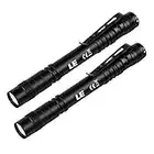 LE LED Pen Flashlight, Compact and Ultra Bright XPE LED Tactical Penlight Flashlight, Waterproof AAA Battery Powered Pocket Flashlight with Clip, 2 Packs