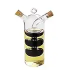 Yiyer 2-in-1 Oil & Vinegar Dispenser Cruet Bottle with Cork Stoppers, Clear Glass Kitchen Supplies, Gourd Shape