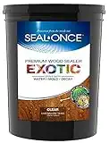 Seal-Once Exotic Premium - Wood Stain and Waterproof Sealer in One for Exotic Wood - 5 Gallon & Clear