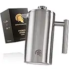 Barista Legends French Press Edelstahl Kaffeebereiter (1 Liter) - Doppelwandige Thermo Kaffeepresse für dauerhaft frischen Filterkaffee - Auch als Kaffeezubereiter für Kaffee beim Camping geeignet!