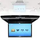 Roboraty Auto-Overhead-flip-down-Monitor, 17,3 Zoll 16: 9 Ultradünner Digitaler Tft-Bildschirm 1080p Video Auto-Overhead-Player Dachmonitor Hdmi USB Sd-anschluss Ir Und Fm,Black