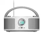 Tragbarer CD-Player Boombox,CD-MP3 Player,CD/CD-R,USB,FM Radio,AUX-In,CD Player Radio,Stereoanlage,Kompaktanlage CD-Boombox(WTB-791) (Weiß)