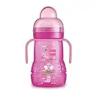 MAM Training Cup (1 Count), MAM Sippy Cup, Drinking Cup for Babies With Spill-Free Spout and Non-Slip Handles, For Girls, 8 Ounces, Pink