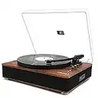 LP&NO.1 Record Player Bluetooth Turntable with Built-in Speakers and USB Play&Recording Belt-Driven Vintage Phonograph Record Player 3 Speed for Entertainment and Home Decoration