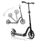 Lascoota Kick Scooter for Adults & Teens. Perfect for Youth 12 Years and Up and Men & Women. Lightweight Foldable Adult Scooter with Large Sturdy Wheels 220lbs (Teen, Dark)