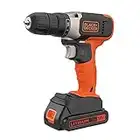 BLACK+DECKER 18 V Cordless Drill Driver with 10 Torque Settings, 1.5 Ah Lithium-Ion Battery, BCD001C1-GB