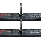 Fincci Par 26 x 2,125 2,35 Pulgadas 48mm Cámara de Aire Presta Válvula Interior para Carretera MTB Montaña Hibrida Bici Bicicleta (Paquete de 2)