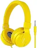 Gorsun® Cuffie per Bambini, Pieghevoli Leggere On Ear Auricolari per Bambini Ragazzi e Ragazze, Comode Audio Cuffie per Bambina per Cellulare/Smartphone/Tablet/ Mp3-Giallo