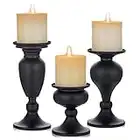 Sziqiqi Set di 3 Candelieri Candelabri Candelabro Portacandele in Nero Ferro per Soggiorno Tavolo da Pranzo Centrotavola Creativo, Nero