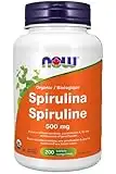 NOW Supplements Organic Spirulina 500mg Tablets, 200 Count