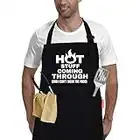 APRONPANDA Funny Cooking Grilling BBQ Aprons for Men, Adjustable Chef Kitchen Apron with 2 Pockets-100% Cotton- Christmas Birthday Gifts for Him, Men, Dad, Boyfriend, Cooking Gifts for Men