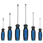 Blue Magnetic Screwdriver Set, 6 Pieces Slotted and Phillips Screwdriver with Ergonomic Comfortable Non-Skid Handle,Permanent Magnetic Tips,Rust Resistant Heavy Duty Craftsman Toolkit