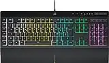 Corsair K55 RGB PRO Tastiera Gaming a Membrana Cablata, Retroilluminazione RGB, 6 Tasti Macro con Integrazione Software Elgato, Resistente all'infiltrazione di Polvere e Liquidi, QWERTY, Nero