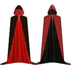 Jackcell Vampir Umhang, Vampir Cape, Vampir Kostüme, Kapuzenumhang Schwarz Rot Doppelseitig Mit Erwachsener Für Halloween Kostüm