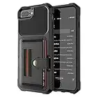 Lederhülle Kompatibel mit iPhone 7 Plus Hülle Handyhülle Silikon Premium Leder Case Brieftasche Kartenfach Standfunktion Handytasche Klapphülle Schutzhülle für iPhone 7 Plus (B,7 Plus)