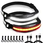 DARKBEAM LED Headlamp USB-C Rechargeable, COB Bright Hard Hat Light, Flashlight Red Light Headlight - Head Lamp Floodlight 230° Wide Beam - Maintenance, Construction, Hiking, with Hardhat Clip, 2 Pack