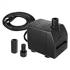 Knifel Submersible Pump 200GPH Ultra Quiet with Dry Burning Protection 5.2ft High Lift for Fountains, Hydroponics, Ponds, Aquariums & More…………