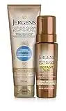 Self Tanner Duo, Jergens Natural Glow +Firming Daily Moisturizer & Gradual Body Lotion – Fair to Med and Instant Sun, Sunless Tanning Mousse - Light Bronze