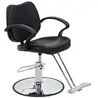 Dkeli Hair Salon Chair Styling Heavy Duty Hydraulic Pump Classic Swivel Barber Chair Beauty Shampoo Spa Equipment Barbering Styling Chair for Hair Stylist Women Man - Black