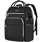 VANKEAN 17 Inch Laptop Backpack for Women Men Fashion Computer Work Bag, Large Capacity Waterproof Backpack with USB Port & RFID Pockets, College Daypack Business Travel Backpack, Black