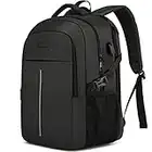 Extra Large Backpack for Men 50L,Water Resistant 17Inch Travel Laptop Backpack Work bag with USB Charging Port Anti Theft Big Business TSA Approved Computer Rucksack for Men Women College School,Black