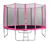 SixBros. SixJump trampolino elastico da giardino 2,45 m – trampolino per il giardino, trampolino all’aperto, set completo incluso scaletta, rete di sicurezza & copertura, fuchsia, TP245/1610