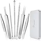 Blackhead Remover Tool Kit 7 Pcs, Pimple Popping Kit with Eyebrow Tweezers, Black Head Remover Pimple Popper Spot Popping Kit, Spot Remover Tool, Spot Remover, Ingrown Hair Removal Tool