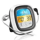 Digital Meat Thermometer for Cooking, Instant Read Food Thermometer with 40in Long Probe Touchscreen LCD Display, Waterproof Outdoor Kitchen Thermometer for Oven, Grill, BBQ, Smoker, Candy, Turkey