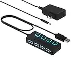 Sabrent 4-Port USB 3.0 Hub with Individual LED Lit Power Switches, Included 5V/2.5A Power Adapter (HB-UMP3)