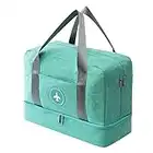 Impermeable Bolsa de Deporte con Compartimento para Zapatos, de Gimnasio Grande, de Viaje Fin de Semana para Hombre/Mujer, 20L (Azul Claro)