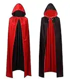 Mantello per costume di Halloween - rosso e nero - mantello con cappuccio per bambini e adulti - donne e uomini