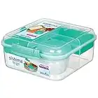 Sistema to Go Collection Bento Box Cube Plastic Lunch and Food Storage Container, 5.3 Cup, Multi-Compartment, Color Varies, BPA Free