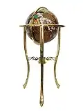 Unique Art 330-GTH-AMBER-GOLD 36-Inch by 13-Inch Floor Standing Amberlite Ocean Gemstone World Globe with Gold Tripod