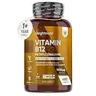 Vitamin B12 Tablets High Strength – 1000mcg Vegan Supplement – 400 Pure Methylcobalamin Tablets (1+ Year Supply) – Tiredness and Fatigue Immunity Supplements – GMP Approved – Made in UK