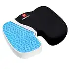 Ergonauts Gel Enhanced Seat Cushion - Non-Slip Orthopedic Gel & Memory Foam Coccyx Cushion for Tailbone Pain - Office Chair Car Seat - Sciatica & Back Pain Relief