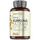 Kurkuma Extrakt - 180 vegane Kapseln für 6 Monate Vorrat - Tagesdosis entspricht 25.000mg Curcuma mit 95% Kurkuma Extrakt - Kurkumin mit Schwarzer Pfeffer & Ingwer - Hohe Bioverfügbarkeit - maxmedix