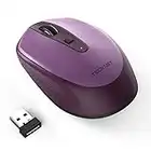 TECKNET Wireless Mouse for Laptop, Mini 2.4G Cordless Mouse Portable Computer Mouse Need Battery, 2000 DPI 3 Adjustment Levels, USB Nano Receiver, Wireless Mice for Women Kids Boy Girl (Purple)