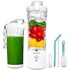 Portable Blender, Personal Size Blender for Shakes and Smoothies with 6 Blades Mini Blender 20 Oz for Kitchen,Home,Travel(White)