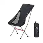 Naturehike Silla de Camping Portátil Silla Plegable Ultraligera, Desmontaje y Montaje Rápidos, para Pesca, Picnic, al Aire Libre, Senderismo (Negro Large)