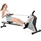 YOSUDA Magnetic Rowing Machine with 16 Resistance Levels, 265 LB Weight Capacity - Compact Rower for Home Use with LCD Monitor and Comfortable Seat Cushion