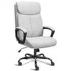 BASETBL Executive Office Chair, Ergonomic Computer Desk Padded Comfy Gaming Chair, Breathable Manager Work PC Chair, Max Capacity 308lbs【Grey Fabric】