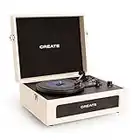 CREATE/Record Player Compact/Tocadiscos Retro Beige/con Bluetooth, USB, SD, MicroSD y Mp3