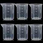 100ml Clear Plastic Liquid Measuring Cup-Small Transparent Medicine Lab Graduated Cup Medium Size Household Kitchen Cooking Measure Containers (6 Pcs)