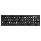 Perixx PERIBOARD-718B Wireless Backlit Keyboard - Full-Size X Type Scissor Keys - White Backlit - Black - US English