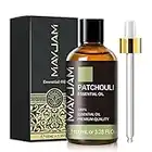 Patchouli Essential Oil with Glass Dropper, MAYJAM Pure Patchouli Oil for Skin Hair Care, 100ml/3.38FL.OZ Patchouli Essential Oils for Diffusers Aromatherapy