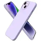 ORNARTO Compatible with iPhone 14 Case 6.1, Slim Liquid Silicone 3 Layers Full Covered Soft Gel Rubber Case Protective Cover 6.1 inch-Pastel Lilac