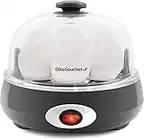 Elite Gourmet EGC007CHC# Rapid Egg Cooker, 7 Easy-To-Peel, Hard, Medium, Soft Boiled Eggs, Poacher, Omelet Maker, Auto Shut-Off, Alarm, 16-Recipe Booklet, Charcoal Grey