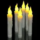 Homened 6PCS LED Taper Candle Lights,Battery Operated Floating Candles, Flickering Flameless Taper Candles for Christmas Church Wedding Mothers Day Gifts Halloween Decorations